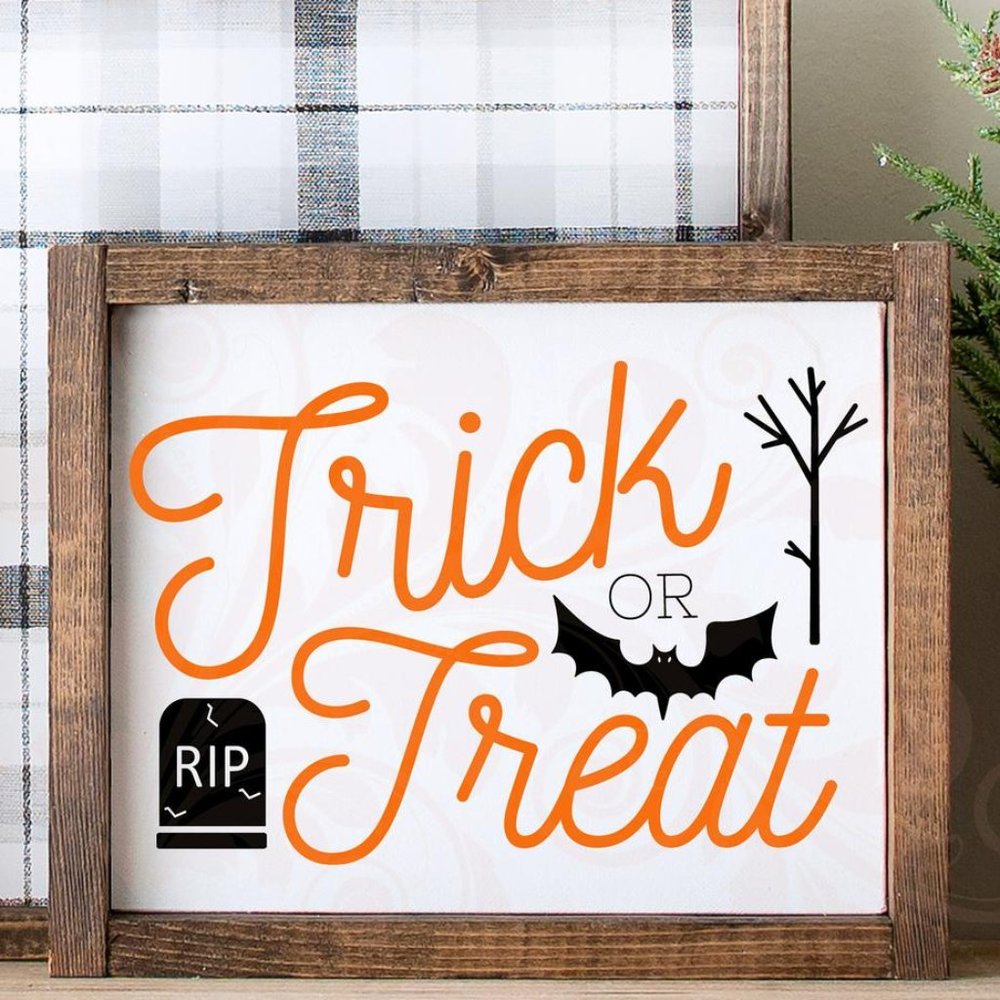 Trick Treat Halloween PRINT home wall decor --- about me page info - Picture 1 of 1